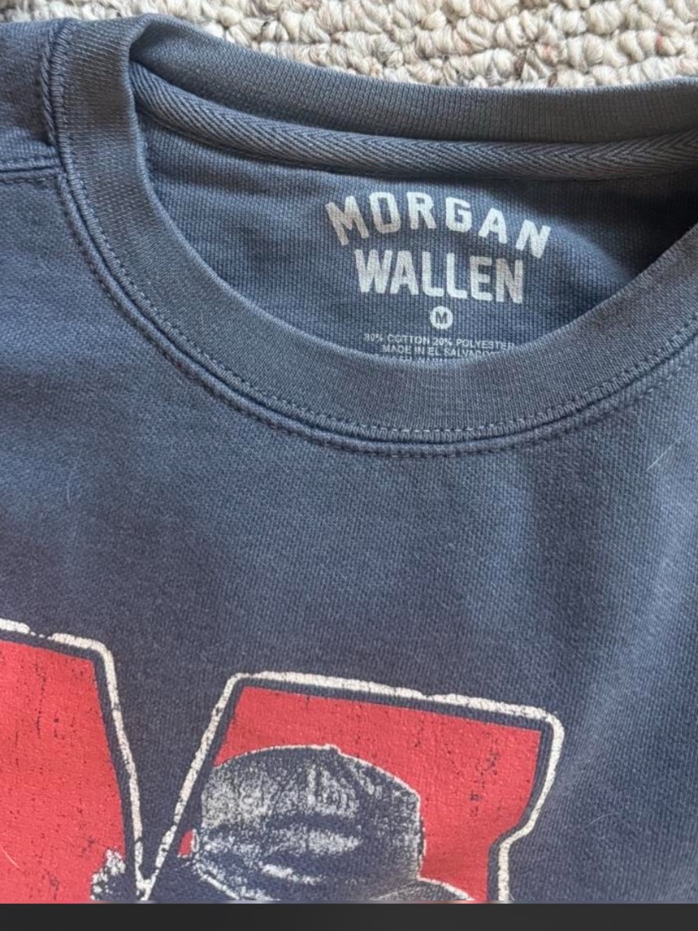 Morgan Wallen Navy Sweatshirt 2026 Still the Problem Tour, Size medium - Picture 3 of 3
